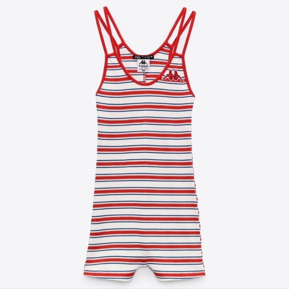 Kappa x Zara Striped Ribbed Romper